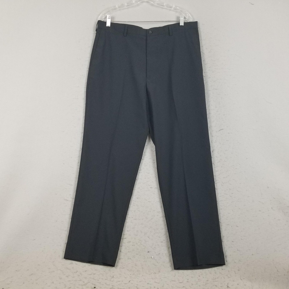 Grand Slam Golf Pants Mens 36x30 Gray Polyester Khakis Classic Fit Stretch